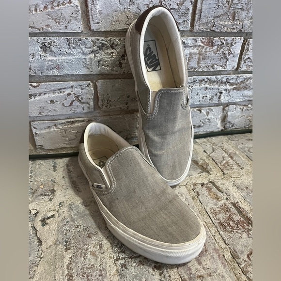 Vans Slip On Off The Wall Low Top Gray Skate Sneakers - Picture 1 of 6
